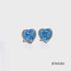Load and play video in Gallery viewer, Jewelili 10K White Gold with Heart Shape Natural Swiss Blue Topaz and 1/10 CTTW Natural White Round Diamonds Stud Earrings
