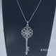 Load and play video in Gallery viewer, Jewelili Sterling Silver 1/10 CTTW Natural White Round Diamonds Key Pendant Necklace
