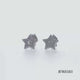 Load and play video in Gallery viewer, Jewelili Sterling Silver Natural White Round Diamonds Open Star Stud Earrings
