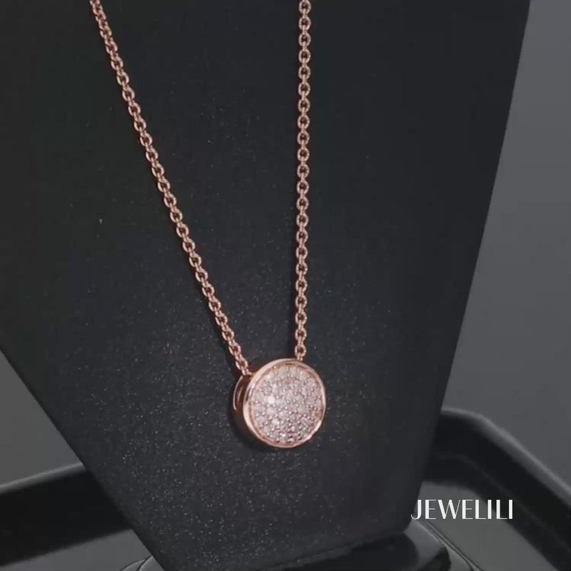 Swarovski 5642884 Pink Rose Gold-Tone Plated Pave Circles Stone Necklace  NIB | eBay