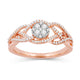 Load image into Gallery viewer, Jewelili Ring with Round Natural White Diamonds in 10K Rose Gold 1/3 CTTW View 1
