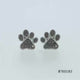 Load and play video in Gallery viewer, Jewelili Sterling Silver With 1/6 CTTW Treated Black Diamonds Dog Paw Stud Earrings
