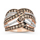 Load image into Gallery viewer, Jewelili Ring with White Diamonds and Champagne Round Diamonds in 10K Rose Gold 1 1/2 CTTW View 1
