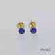Load and play video in Gallery viewer, Jewelili 10K Yellow Gold With Round Cut Created Blue Sapphire Stud Earrings
