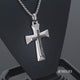 Load and play video in Gallery viewer, Jewelili Sterling Silver With 1/5 CTTW Treated Black Diamonds and Natural White Diamonds Men&#39;s Cross Pendant Necklace

