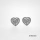 Load and play video in Gallery viewer, Jewelili Sterling Silver With 1/10 CTTW Natural White Diamond Heart Stud Earrings
