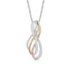 Load image into Gallery viewer, Jewelili Sterling Silver and 10K Rose and Yellow Gold With 1/6 CTTW Diamonds Pendant Necklace
