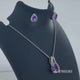 Load and play video in Gallery viewer, Jewelili Sterling Silver with Pear Amethyst and Diamonds Teardrop Jewelry Set
