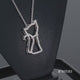 Load and play video in Gallery viewer, Jewelili Sterling Silver Natural White Round Diamonds Cat Pendant Necklace
