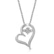 Load image into Gallery viewer, Jewelili Sterling Silver With White Diamonds Tilted Heart Pendant Necklace
