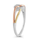 Load image into Gallery viewer, Jewelili Sterling Silver With 10K Yellow and Rose Gold Diamonds Heart Ring
