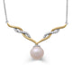 Load image into Gallery viewer, Jewelili 14K Yellow Gold over Sterling Silver With Pearl and Natural White Diamonds Pendant Necklace
