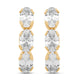 Load image into Gallery viewer, Jewelili North-South Curve Earrings with Oval Shape White Cubic Zirconia in 10K Yellow Gold View 2
