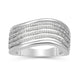 Load image into Gallery viewer, Jewelili Sterling Silver With 1/6 CTTW Round Natural White Diamonds Wavy Ring
