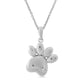 Load image into Gallery viewer, Jewelili Sterling Silver With Round Natural Diamonds Dog Paw Print Pendant Necklace
