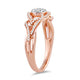 Load image into Gallery viewer, Jewelili Ring with Round Natural White Diamonds in 10K Rose Gold 1/3 CTTW View 4
