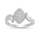 Load image into Gallery viewer, Jewelili Sterling Silver With 1/10 CTTW Round and Baguette Diamonds Ring
