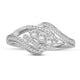 Load image into Gallery viewer, Jewelili Three Stone Ring with White Round Diamonds in Sterling Silver 1/4 CTTW View 2
