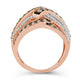Load image into Gallery viewer, Jewelili Ring with White Diamonds and Champagne Round Diamonds in 10K Rose Gold 1 1/2 CTTW View 3
