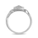 Load image into Gallery viewer, Jewelili Sterling Silver With 1/10 CTTW Round and Baguette Diamonds Ring
