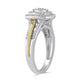 Load image into Gallery viewer, Jewelili Anniversary Ring with Natural White Round Diamonds in Yellow Gold over Sterling Silver 1/2 CTTW View 4
