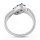 Load image into Gallery viewer, Jewelili Sterling Silver With 1/4 CTTW Treated Blue Diamonds and White Diamonds Two Stone Ring
