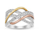 Load image into Gallery viewer, Jewelili Sterling Silver and 10K Rose and Yellow Gold with Created White Sapphire Ring
