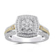 Load image into Gallery viewer, Jewelili Anniversary Ring with Natural White Round Diamonds in Yellow Gold over Sterling Silver 1/2 CTTW View 1
