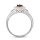 Load image into Gallery viewer, Jewelili Rose Gold Over Sterling Silver With 1/6 CTTW Champagne and Natural White Round Diamonds Engagement Ring
