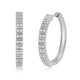 Load image into Gallery viewer, Jewelili Sterling Silver With 1/5 CTTW Natural White Diamond Hoop Earrings
